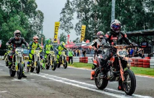 Riders racing in the CRRC China Road Motorcycle Championship